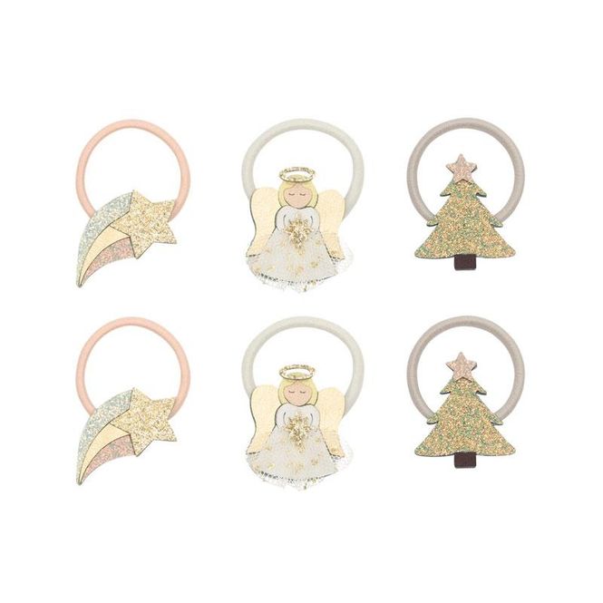 Hovedbilde Mimi & Lula - 6 Mini Hårstrikk - Angel Christmas