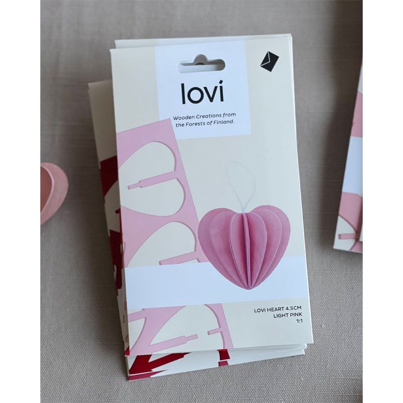 Lovi - Hjerte 4.5 cm - Light Pink
