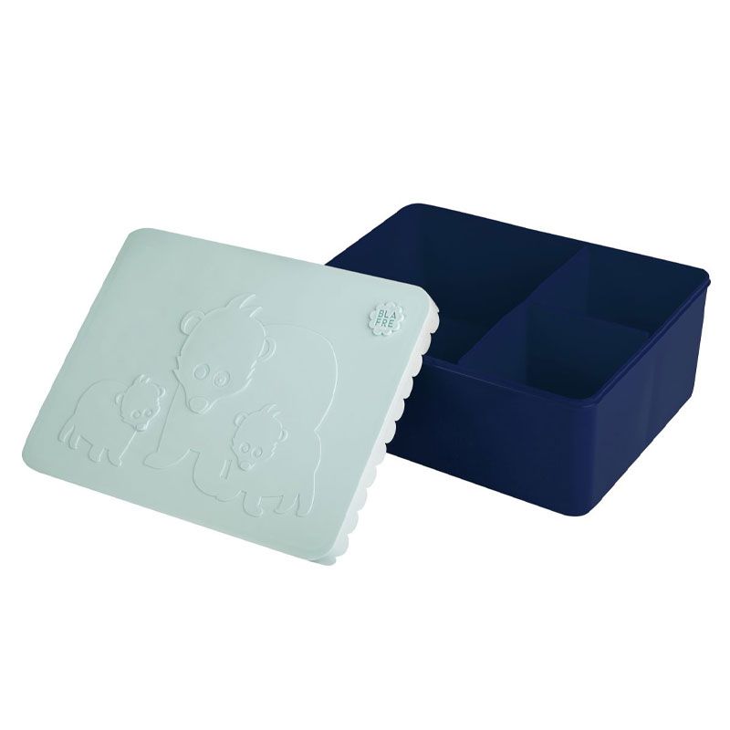 Blafre - Treroms matboks i plast - Bjørn lys blå/marineblå