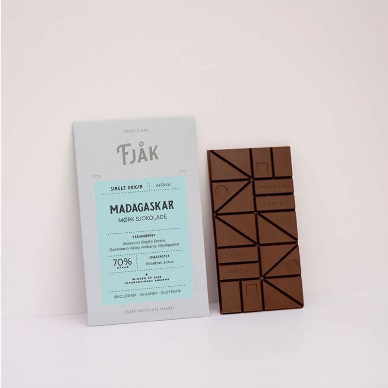 Fjåk Sjokolade - Madagaskar 70 % mørk sjokolade