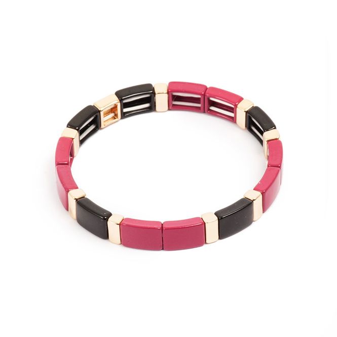 Hovedbilde A&C - Emaljert armbånd 17 cm - Fuchsia