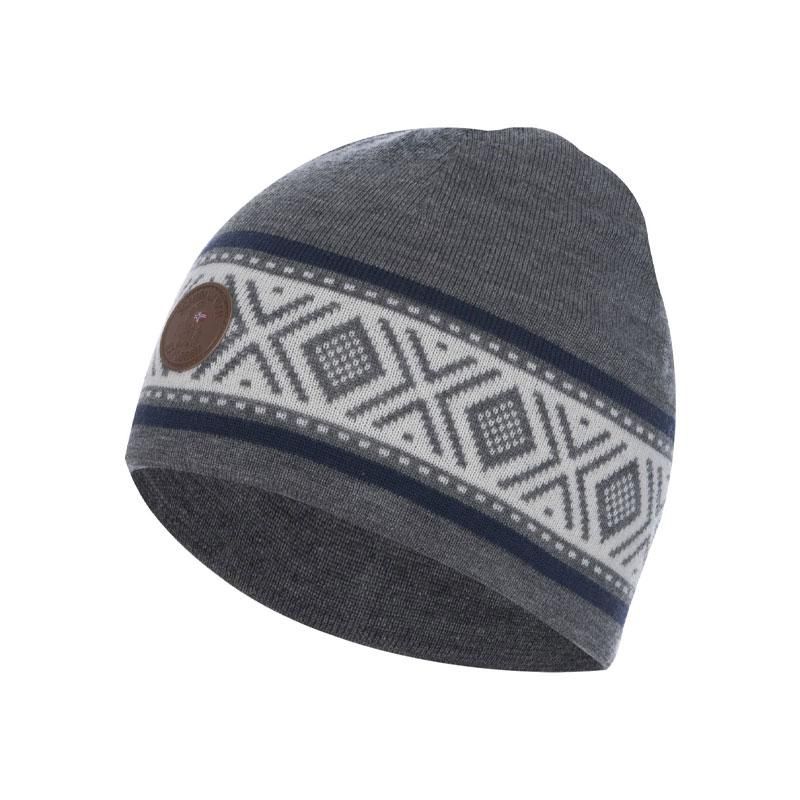 Scand. Ex. - Strikket lue unisex - Grå melert/snøhvit