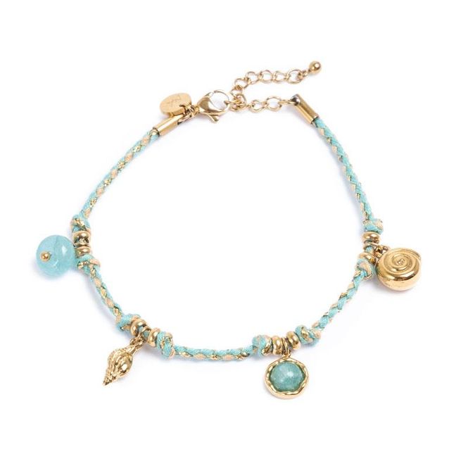 Hovedbilde A&C - Happy Life armbånd med charms turquoise
