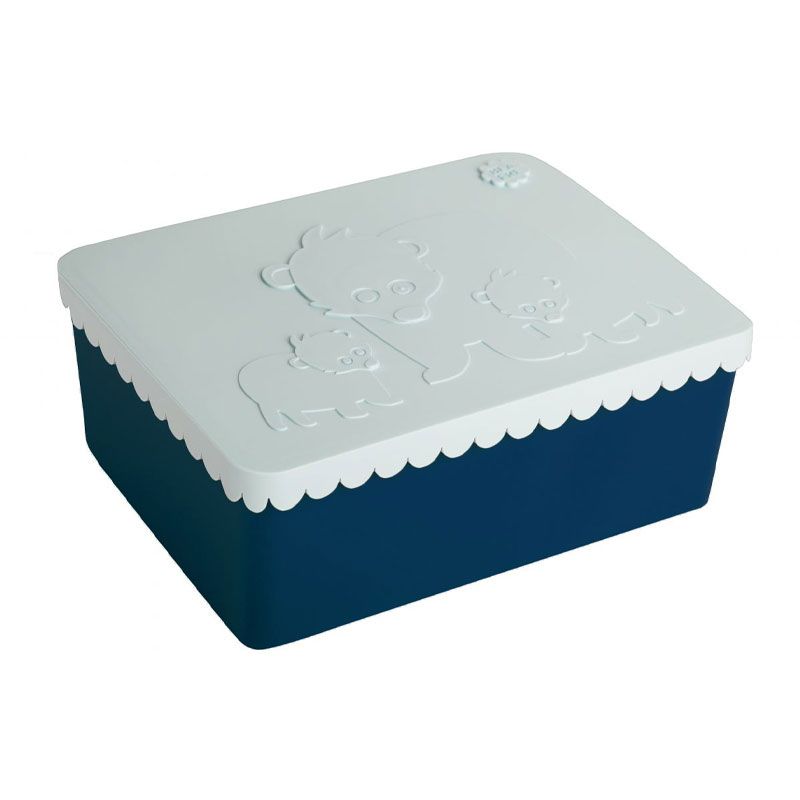 Blafre - Treroms matboks i plast - Bjørn lys blå/marineblå