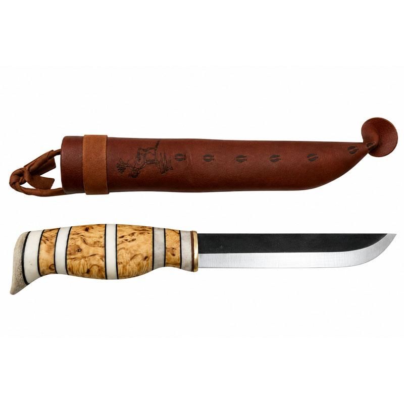 Wood Jewel - Kniv med skaft av reinhorn og masurbjørk