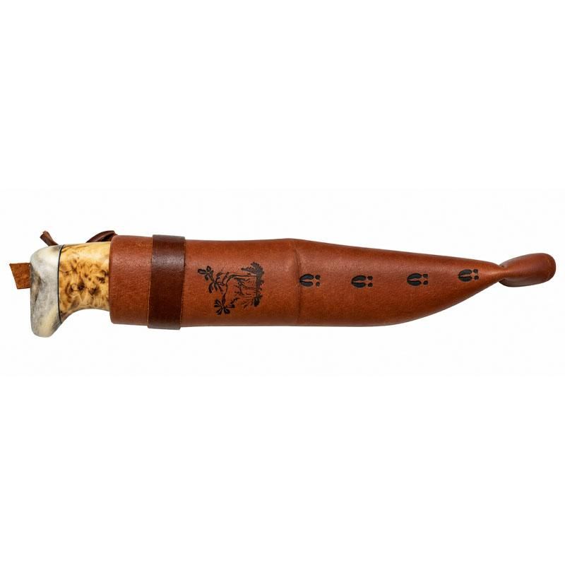 Wood Jewel - Kniv bred i masurbjørk og reinhorn