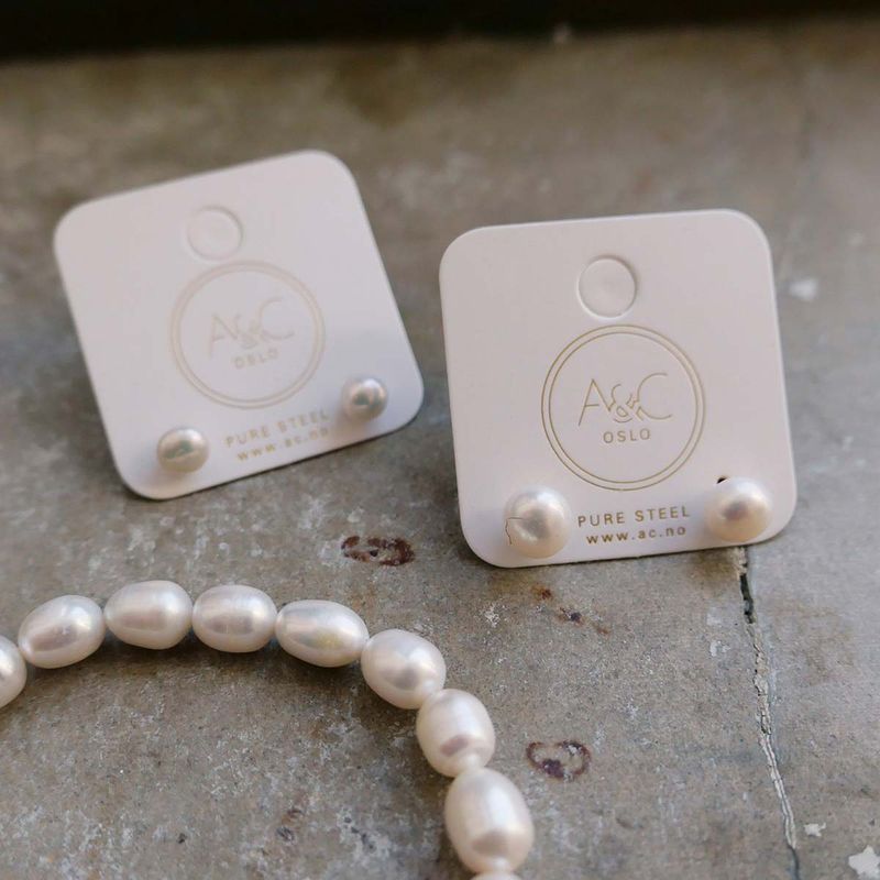 A&C - Enkle perleøredobber 6 mm