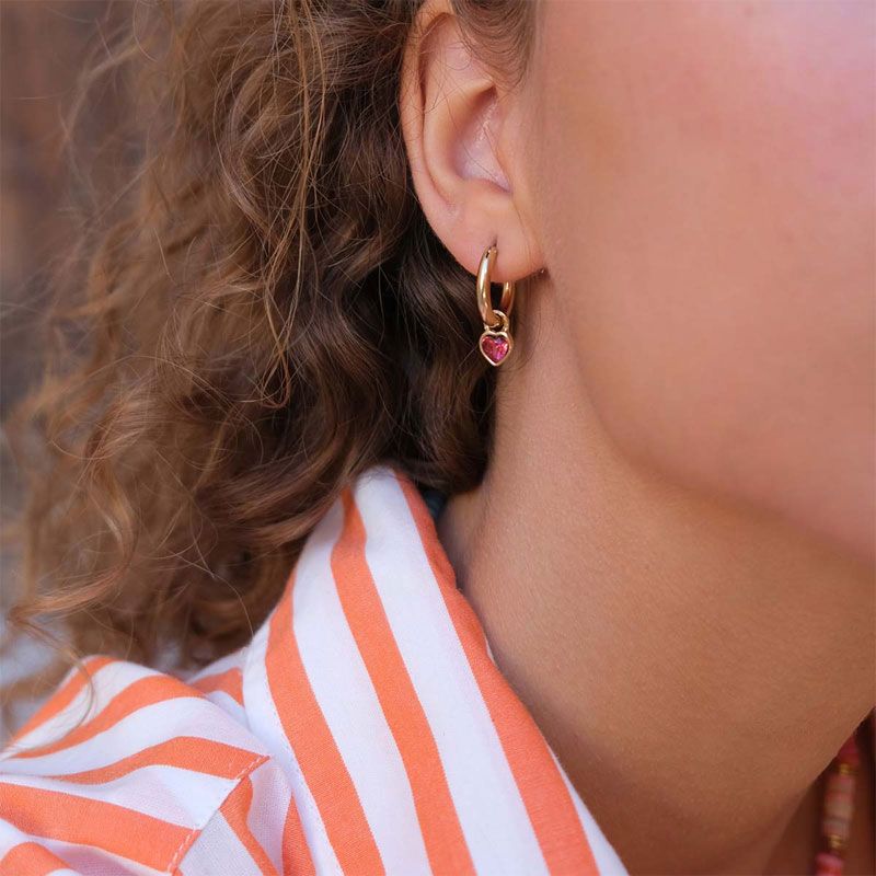 A&C - Funky Hearts hoops med hjerte - Fuksia