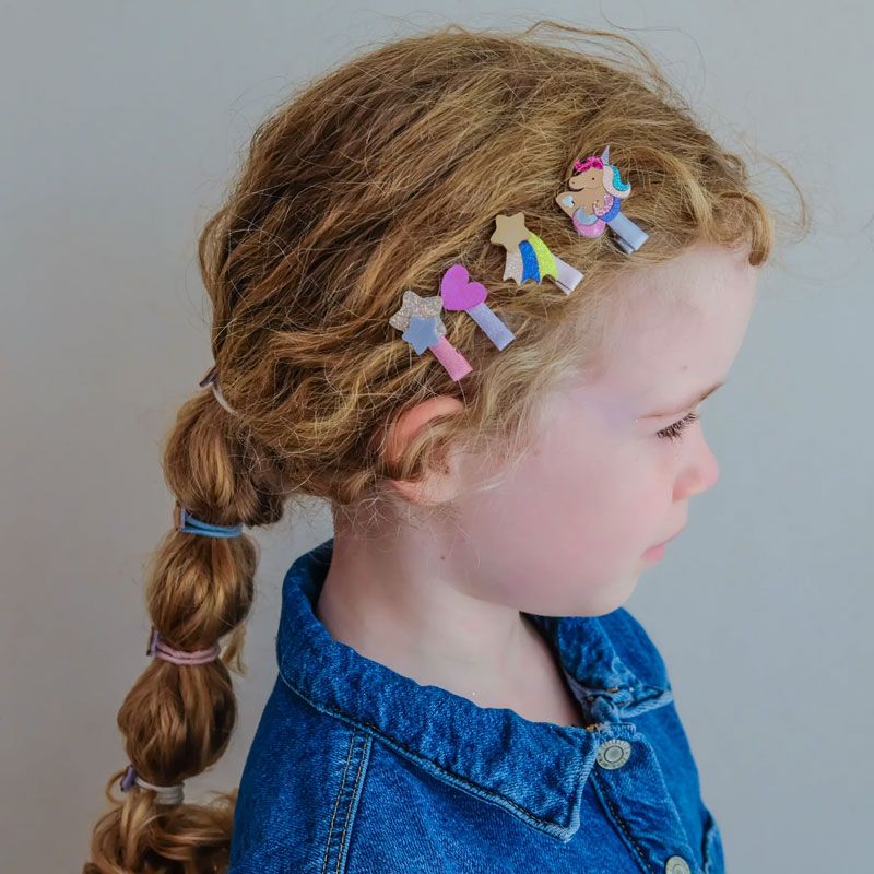 Mimi & Lula - 8 Mini Hårklemmer - Unicornland