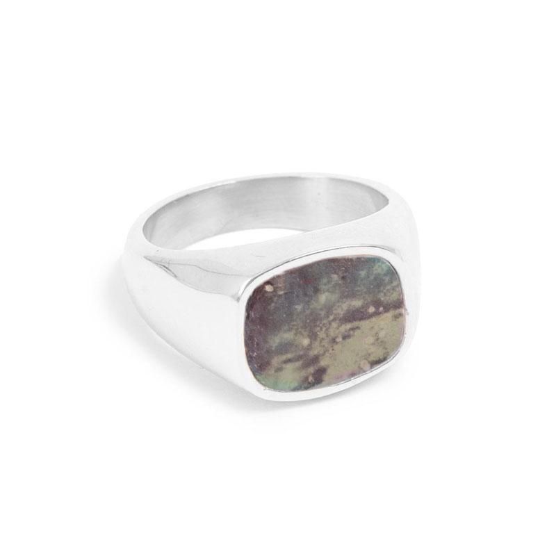 A&C - Signet ring unisex - Green Marble