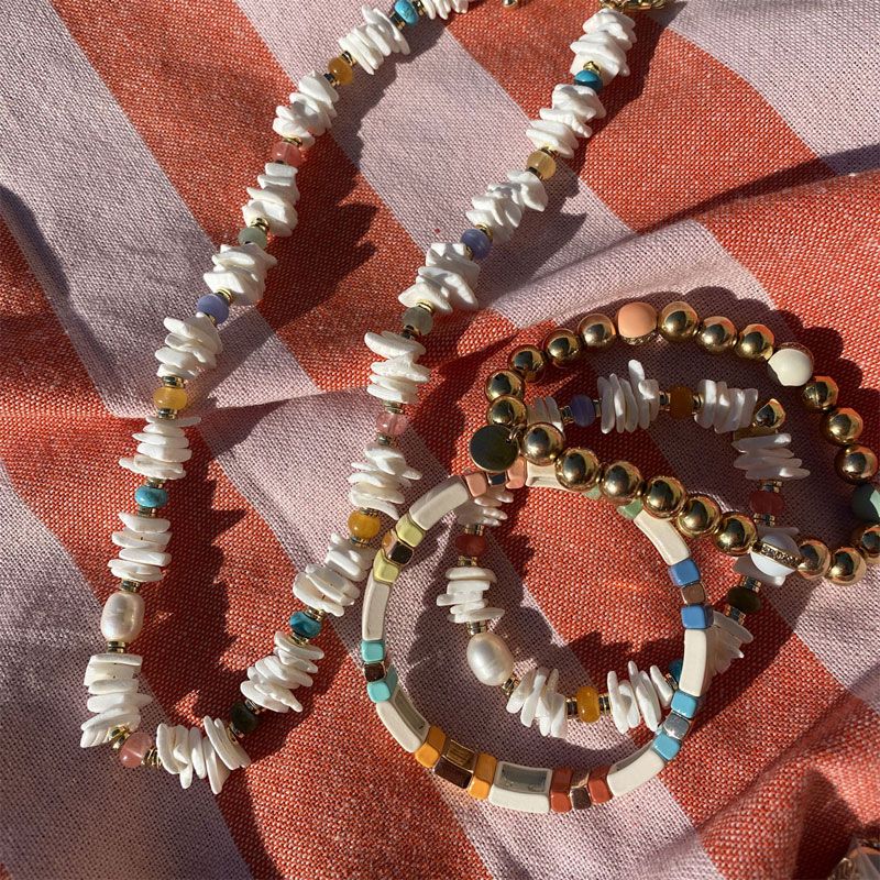 A&C - Emaljert armbånd 17 cm - Washed Strips M