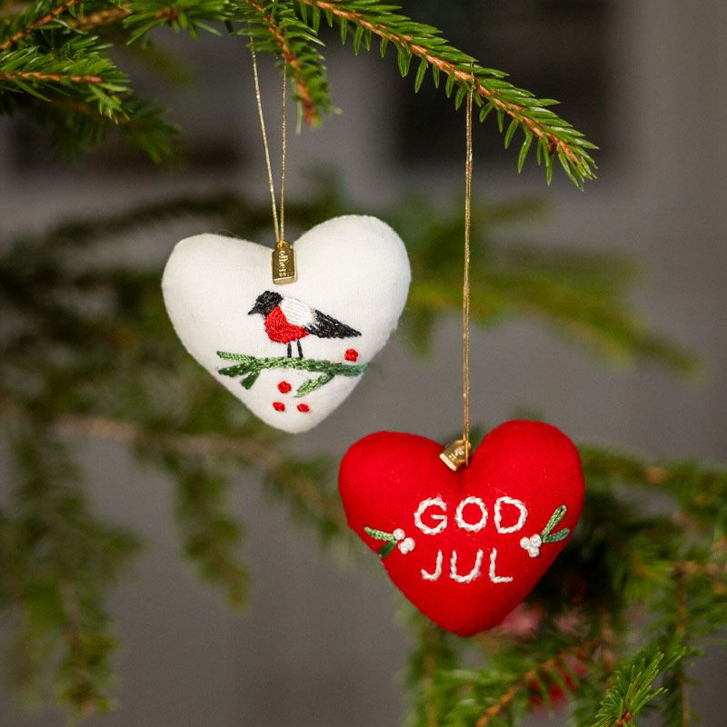 Others - Julehjerter 2-pk dompap/god jul