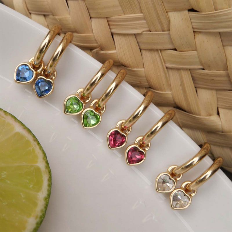 A&C - Funky Hearts hoops med hjerte - Crystal