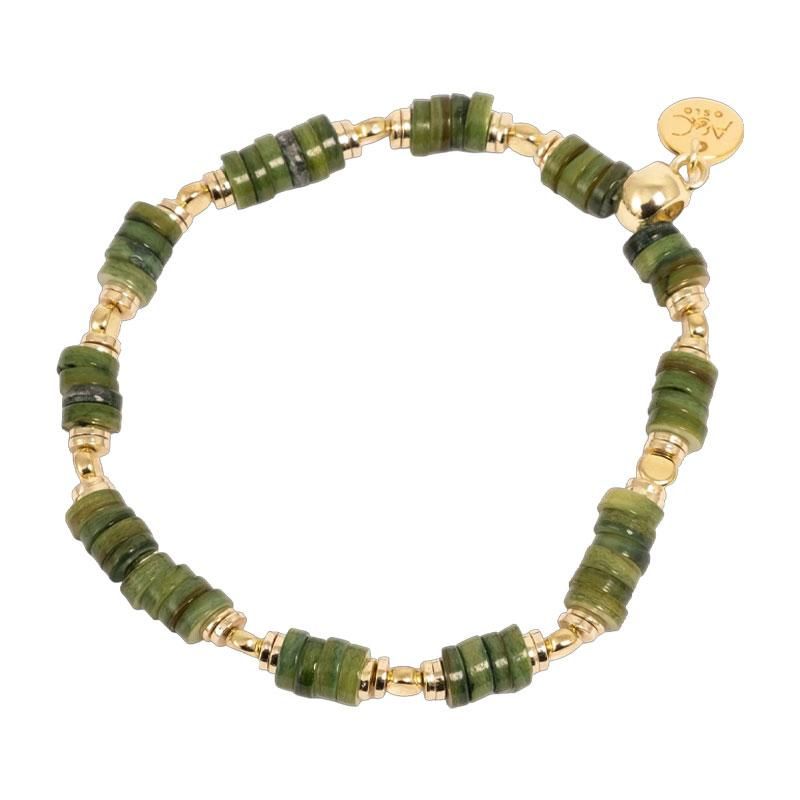 A&C - Wild Nature delikat armbånd med grønt skjell